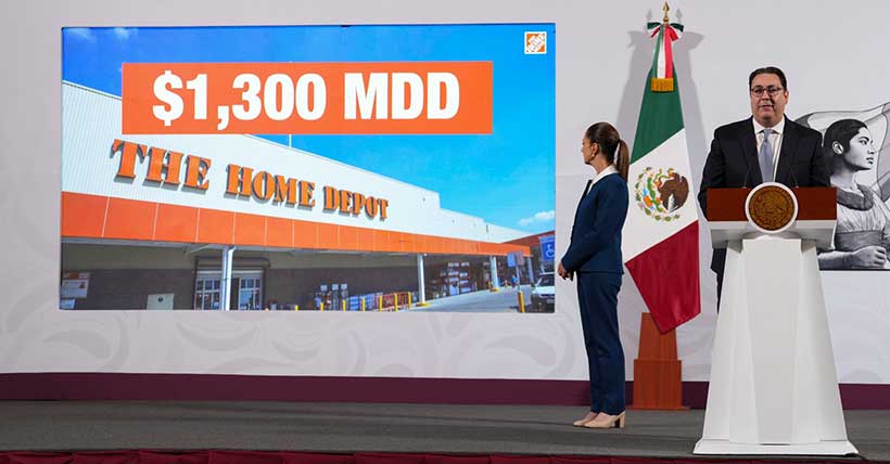 Sheinbaum anuncia inversión de 1,300 millones de dólares de Home Depot en México