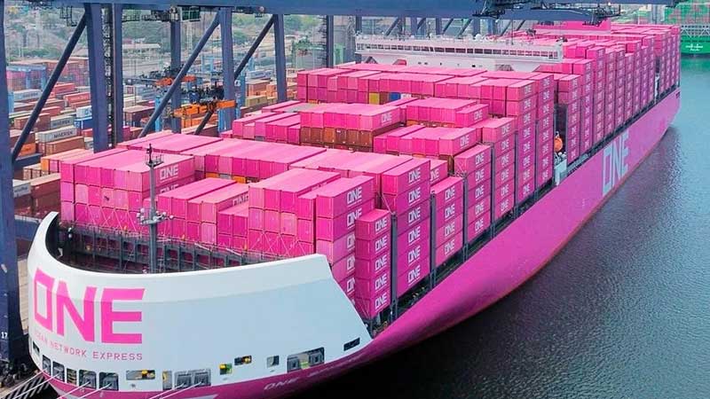 Recibe puerto de Manzanillo otro buque rosa de Ocean Network