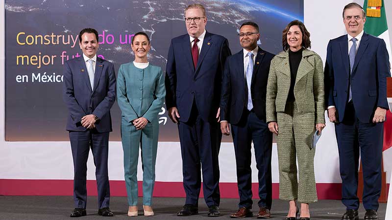 Presidenta Claudia Sheinbaum anuncia inversión de 5 mmdd de Amazon Web Services en México para crear región digital en Querétaro