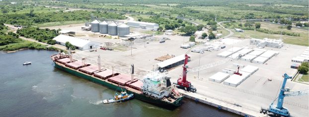 Descarga Puerto Chiapas 22 mil toneladas de maíz blanco