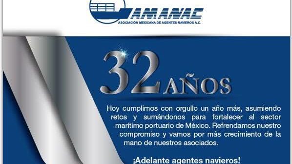 Celebra Amanac 32 años impulsando el sector marítimo mexicano