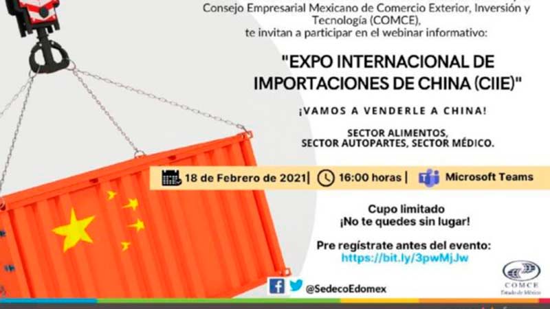 Fomentan participación de empresas mexiquenses en mercados chinos