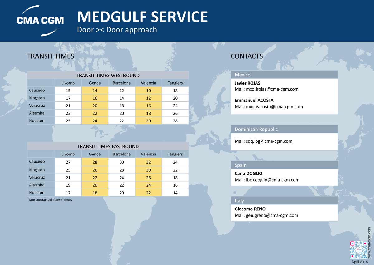 CMA CGM lanza nuevo servicio Medgulf conectando el Golfo de México con Europa
